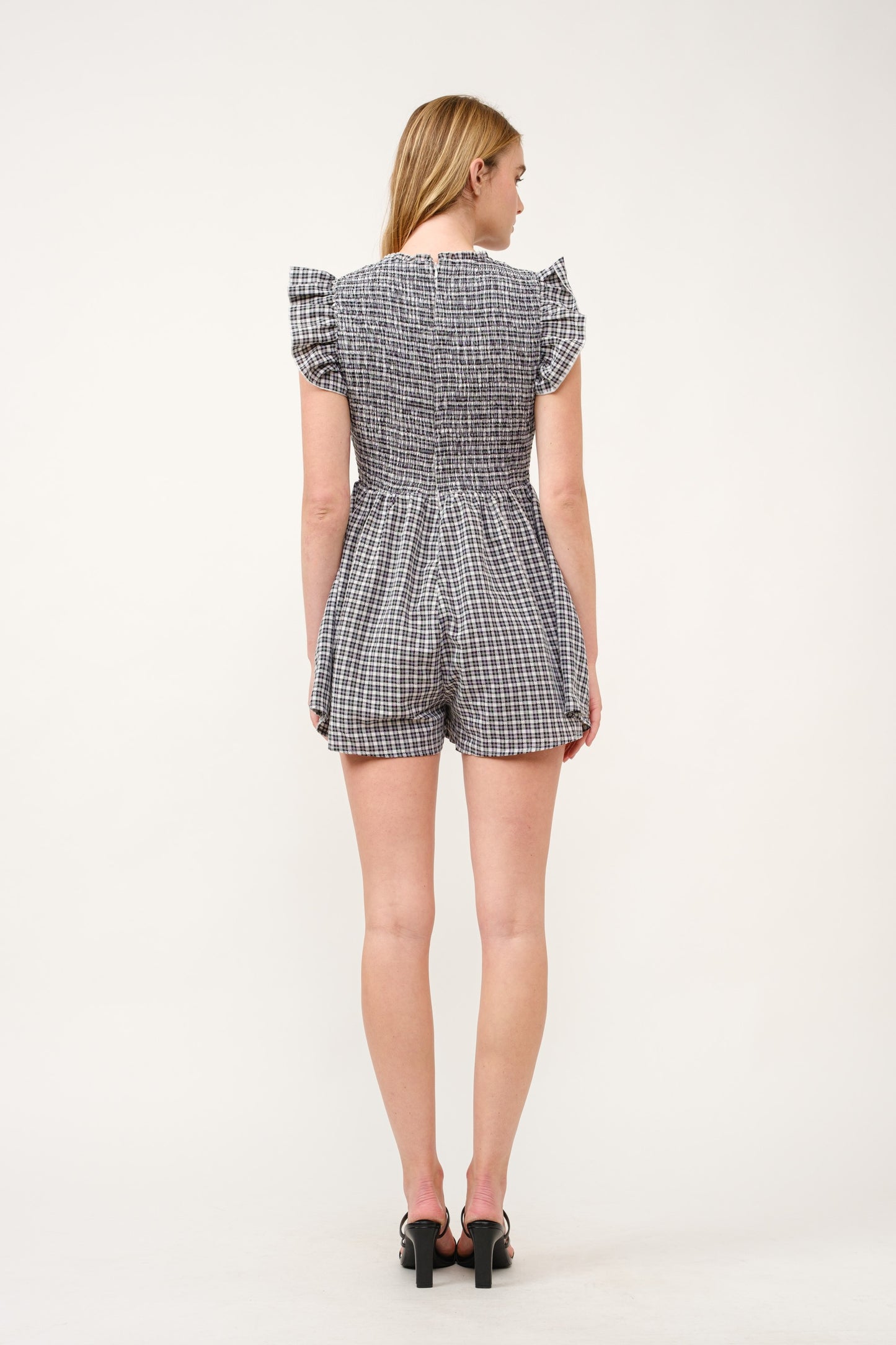 2966 GINGHAM SMOCKED ROMPER