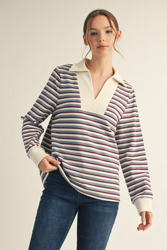 3322 STRIPED CASUAL TOP