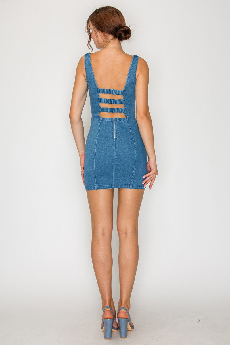 2936 DENIM MINI DRESS
