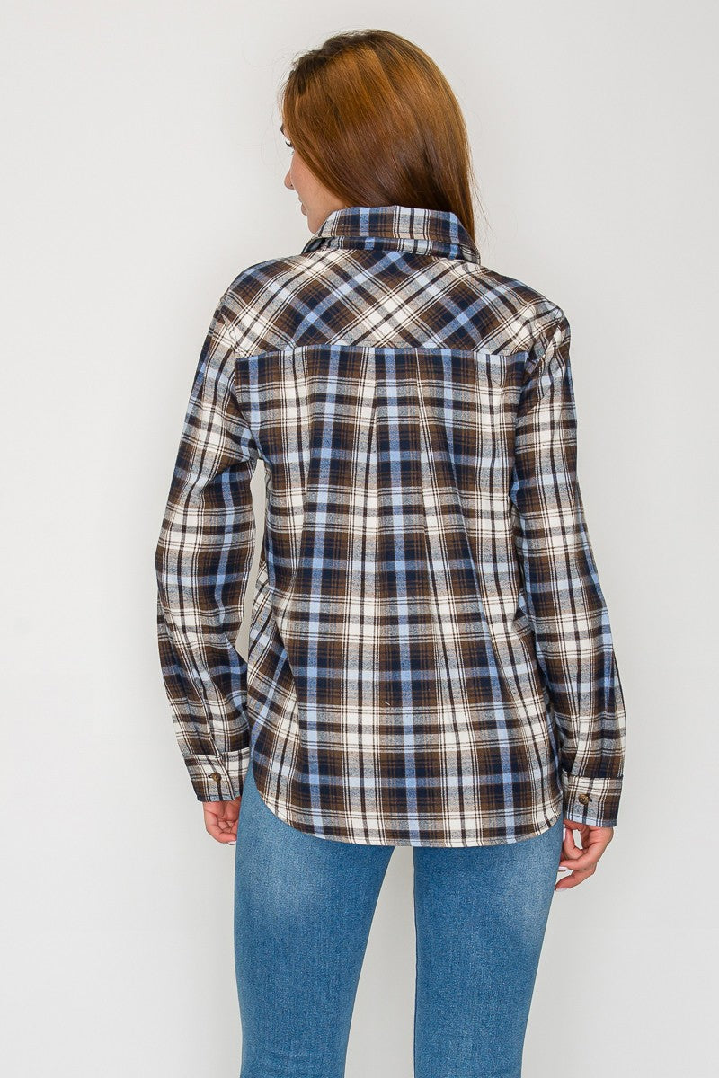 2797 PLAID BUTTON DOWN TOP