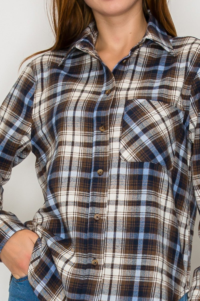 2797 PLAID BUTTON DOWN TOP
