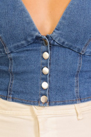 3327 RODEO ROMANCE DENIM CORSET VEST
