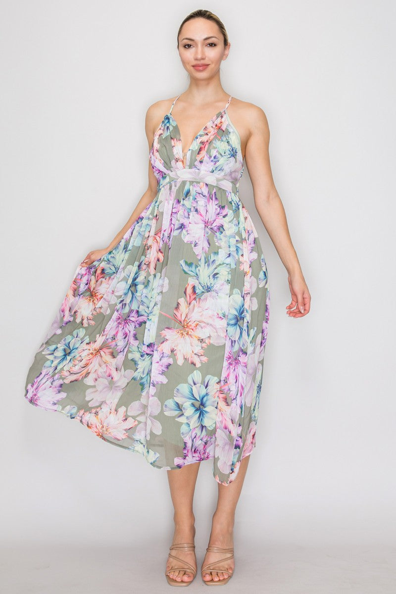 2879 FLORAL MIDI DRESS