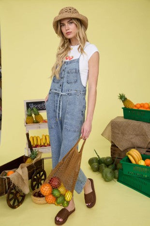 3117 WASHED DENIM OVERALLS