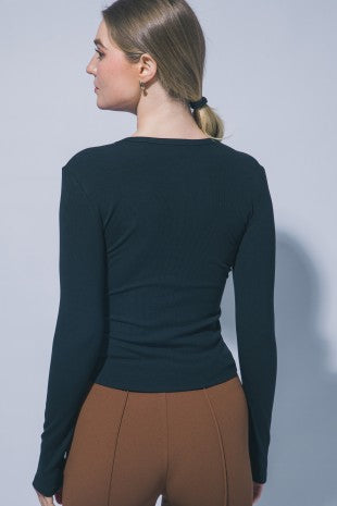 3274 RIBBED CARDIGAN TOP