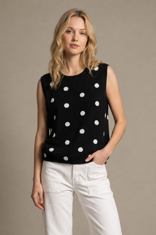 3273 POLKA DOT KNIT TOP