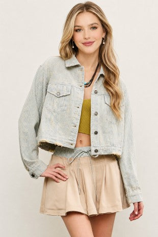 3124 STRIPED STAR DENIM JACKET