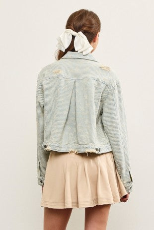 3124 STRIPED STAR DENIM JACKET