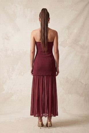 3293 COMBINATION MESH MIDI TUBE DRESS