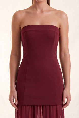3293 COMBINATION MESH MIDI TUBE DRESS