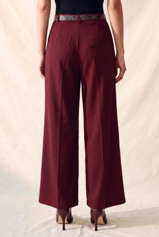 3334 PLEATED POCKETED WIDE LEG PANTS
