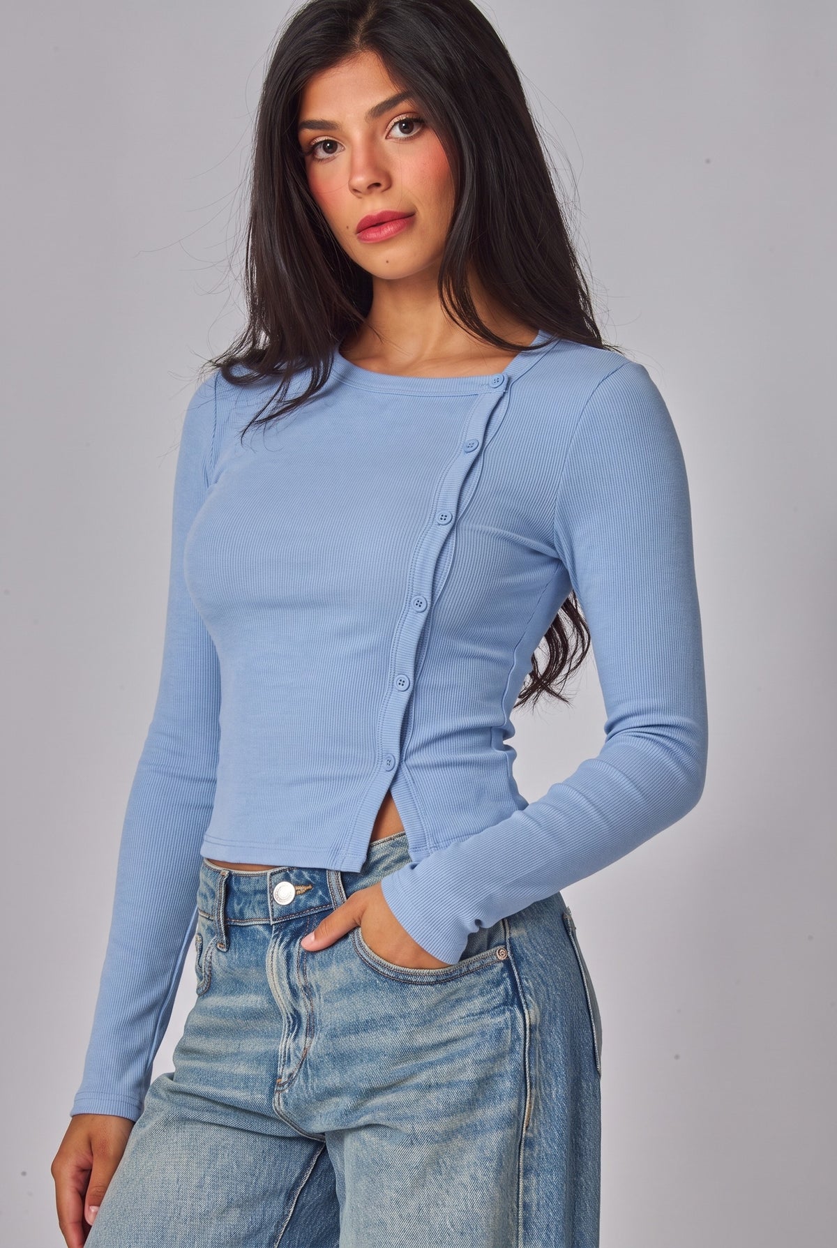 3374 DIAGONAL RIBBED TOP