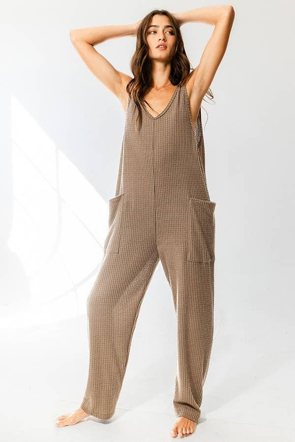 2381 OVERSIZE WAFFLE JUMPSUIT