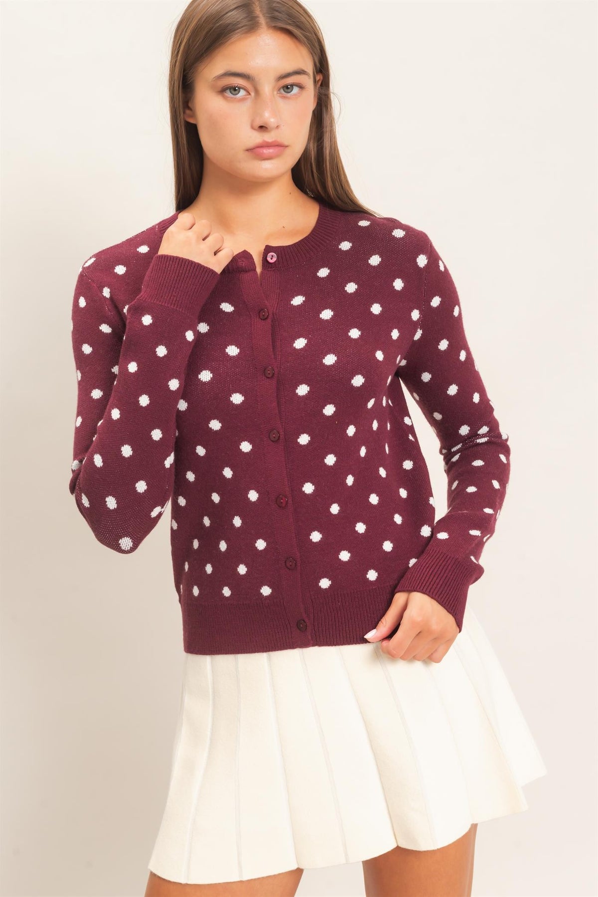 3358 POLKA DOT CARDI