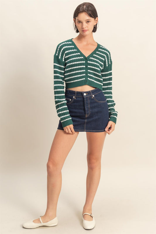 2702 STRIPED SWEATER CARDIGAN