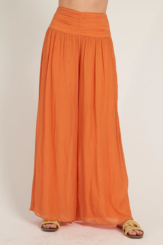 2959 SHIRRED FLOWY PANTS