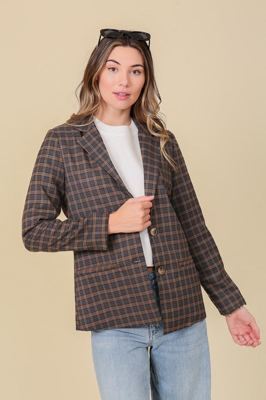 2414 GLEN CHECK PLAID BLAZER