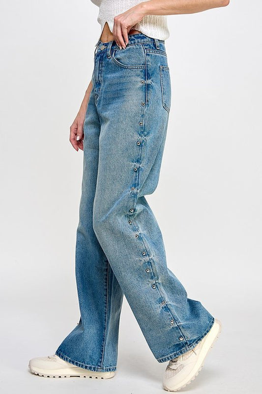 1159 NON STRETCH SIDE STUD JEANS