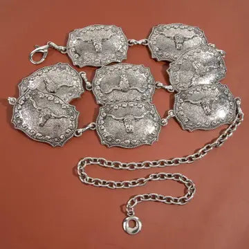 3365 WESTERN LONGHORN ENGRAVED CHAIN BELT