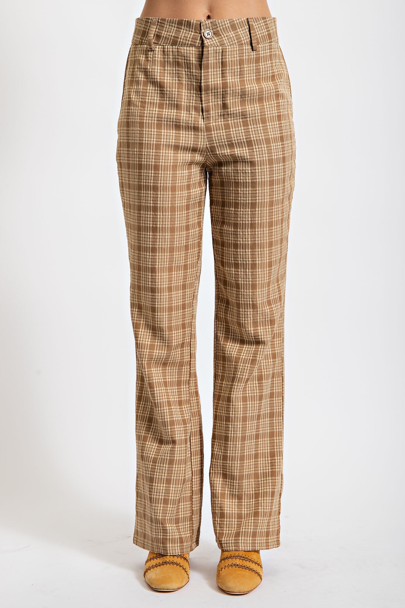2420 PLAID BELL BOTTOM PANTS