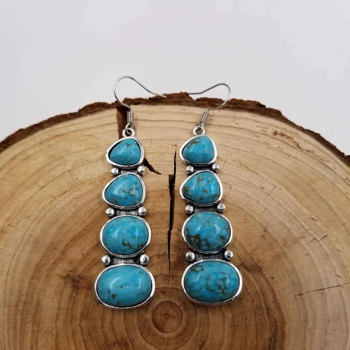 3370 VINTAGE TURQUOISE DROP EARRINGS