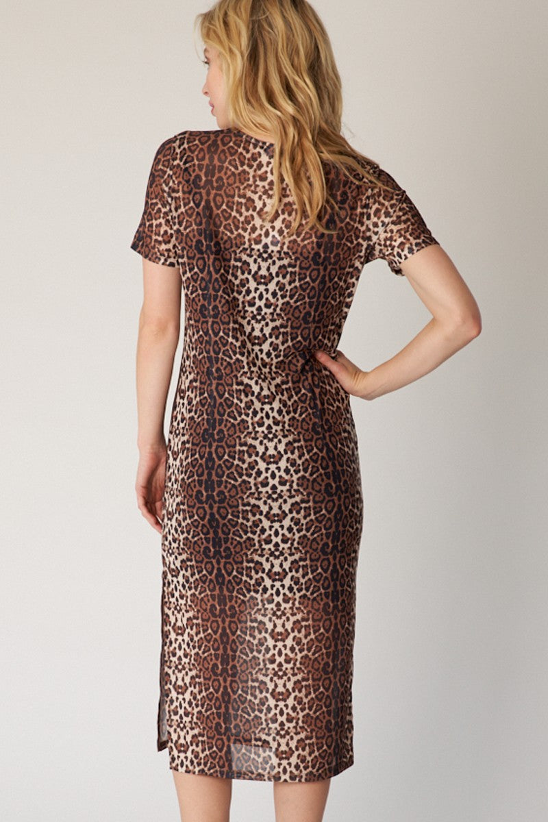 2556 MESH ANIMAL PRINT DRESS