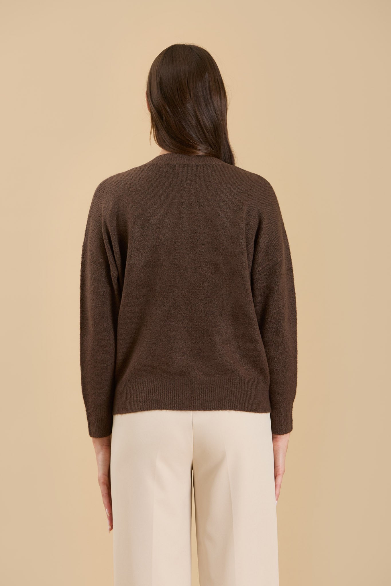 2577 V NECK DROP SHOULDER SWEATER