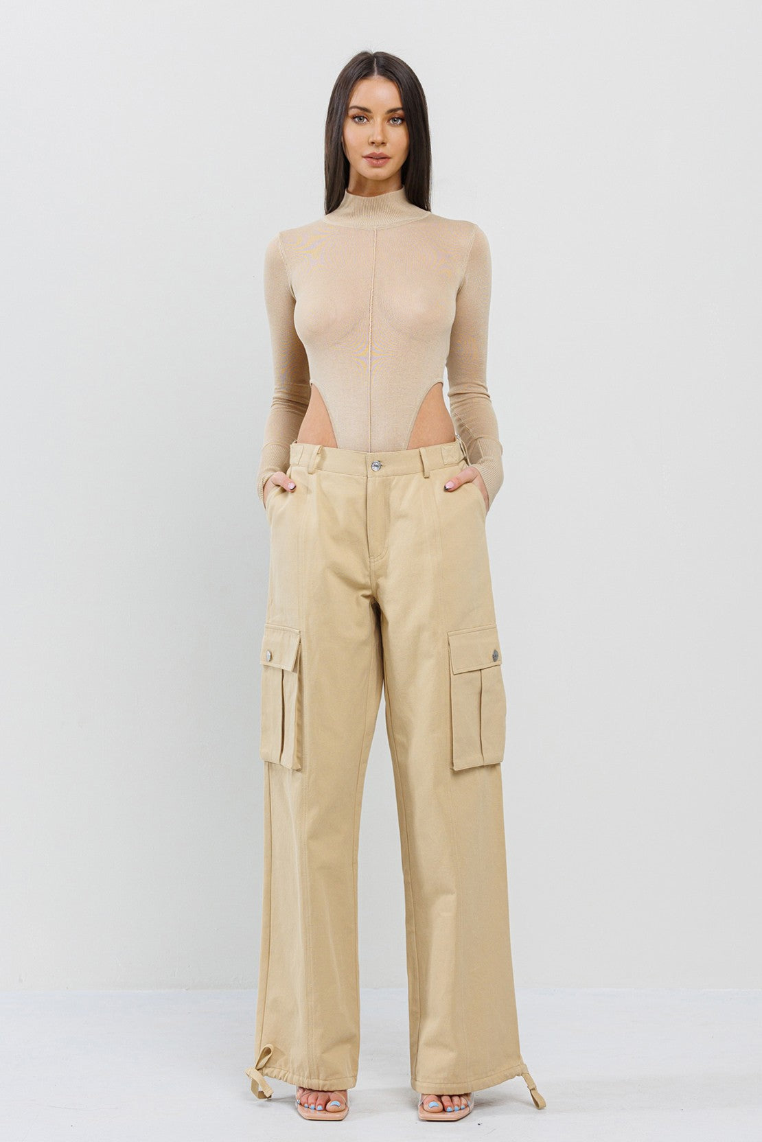 1821 BEIGE TWILL CARGO PANTS