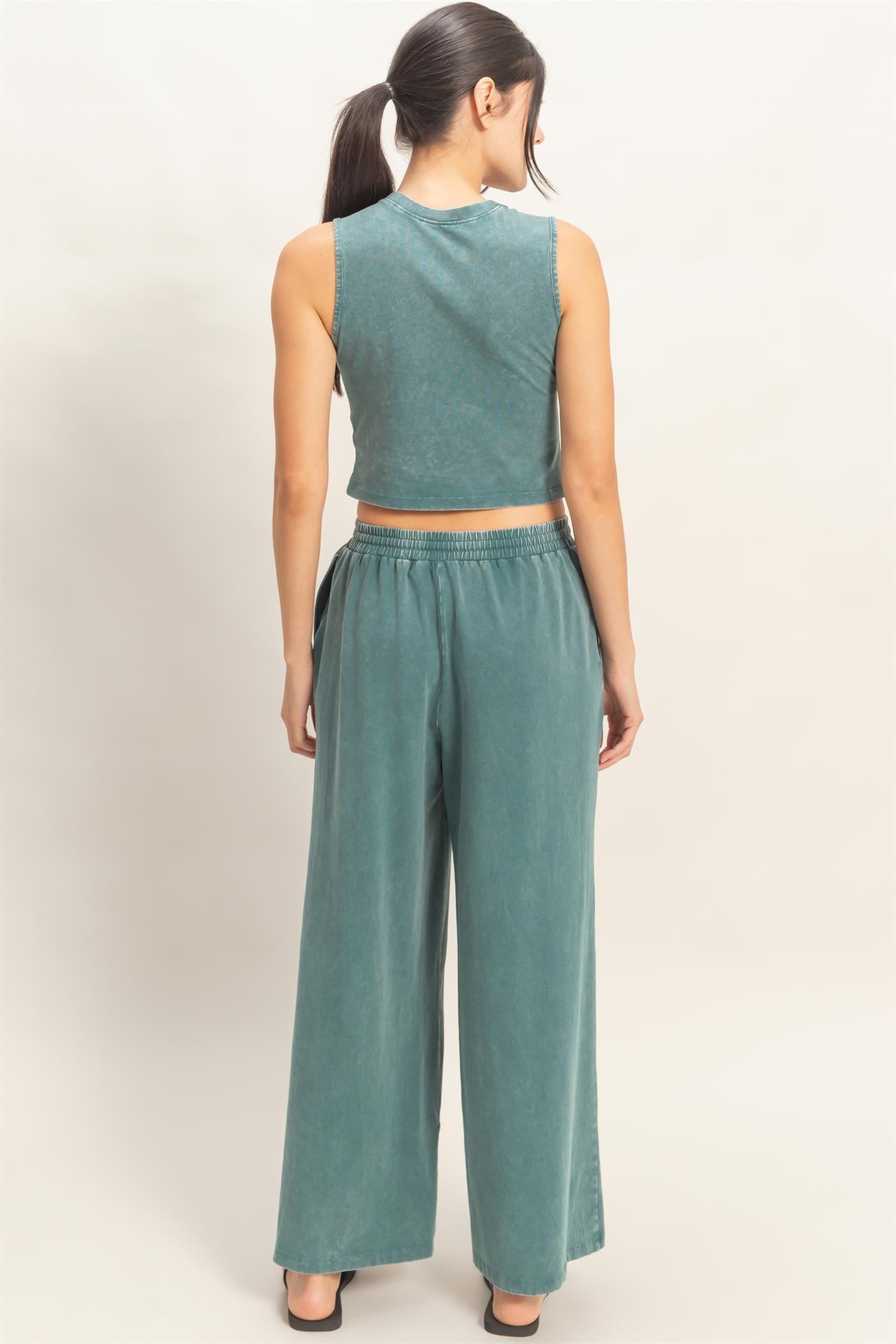 3099 MINERAL WASH TOP AND PANT SET