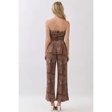 3161 STRAPLESS PAISLEY JUMPSUIT