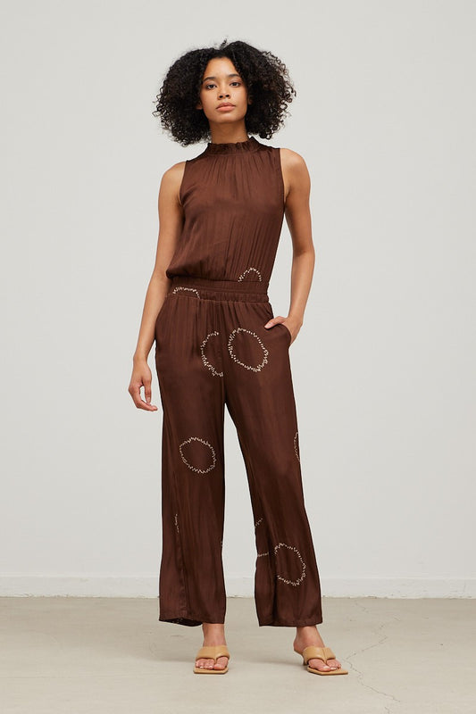 2750 DOTTED CIRCLE SATIN JUMPSUIT