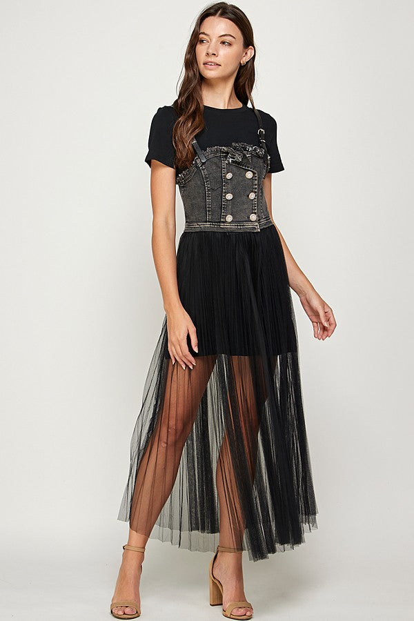 2505 DENIM TULLE DRESS