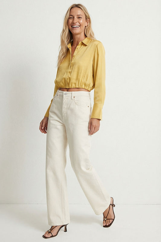 2829 CROPPED BUTTON DOWN BLOUSE