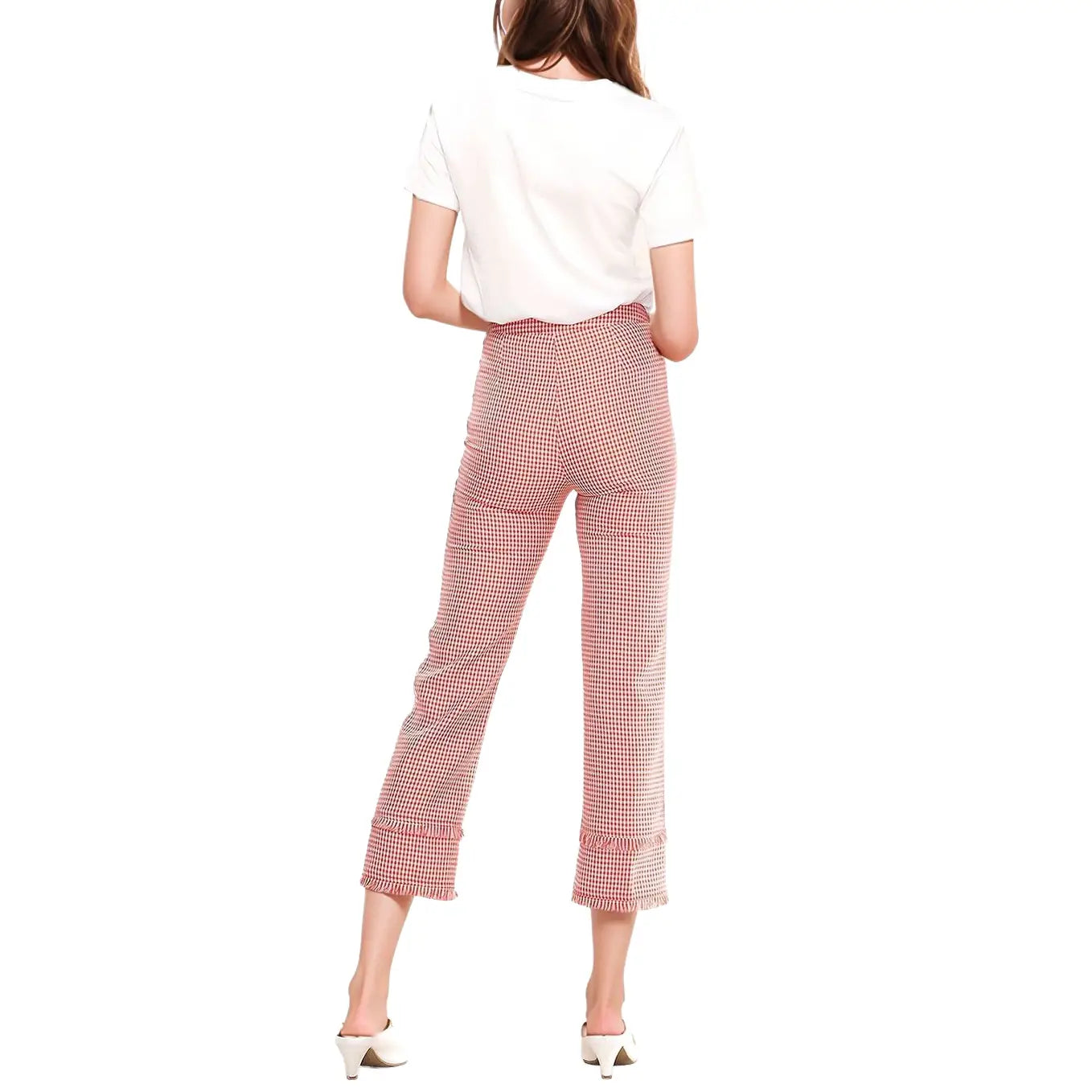 3020 FRINGE GINGHAM PANTS
