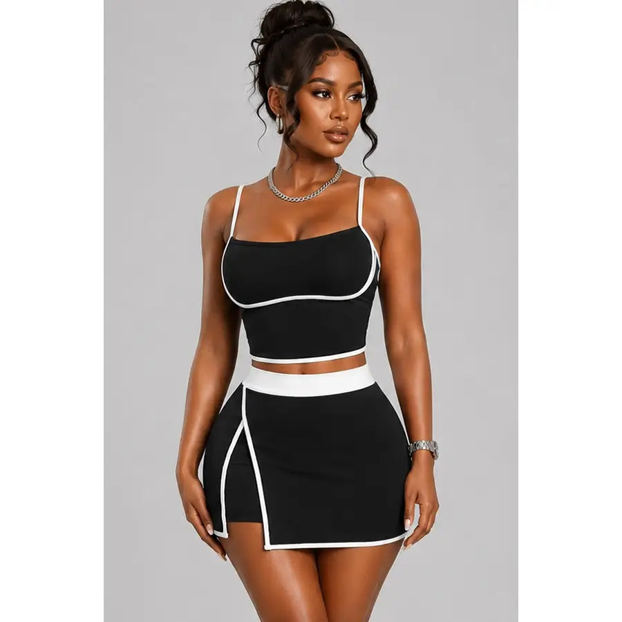 3203 ACTIVEWEAR TOP AND MINI SKORT SET