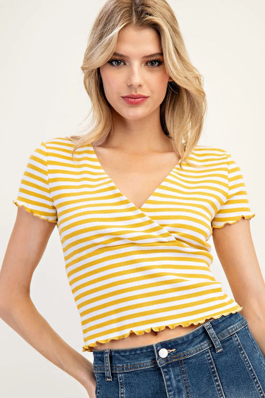2965 STRIPED VNECK TOP