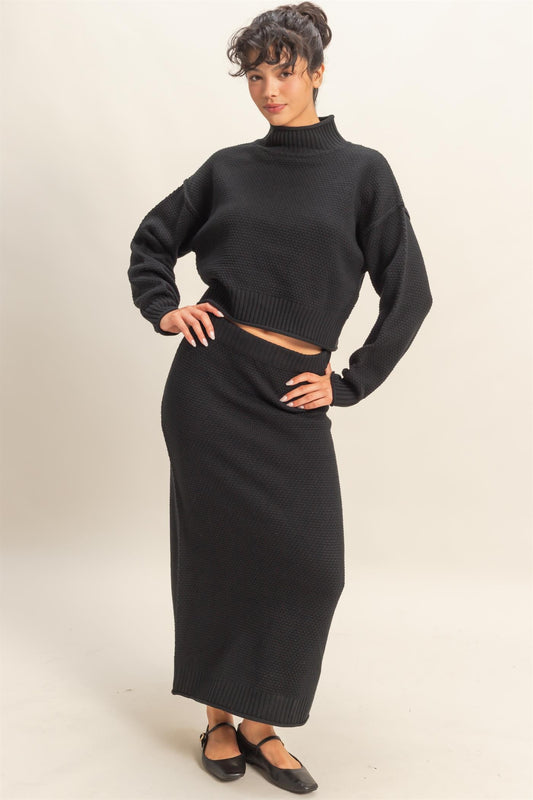2683 TEXTURED SWEATER AND SKIRT SET