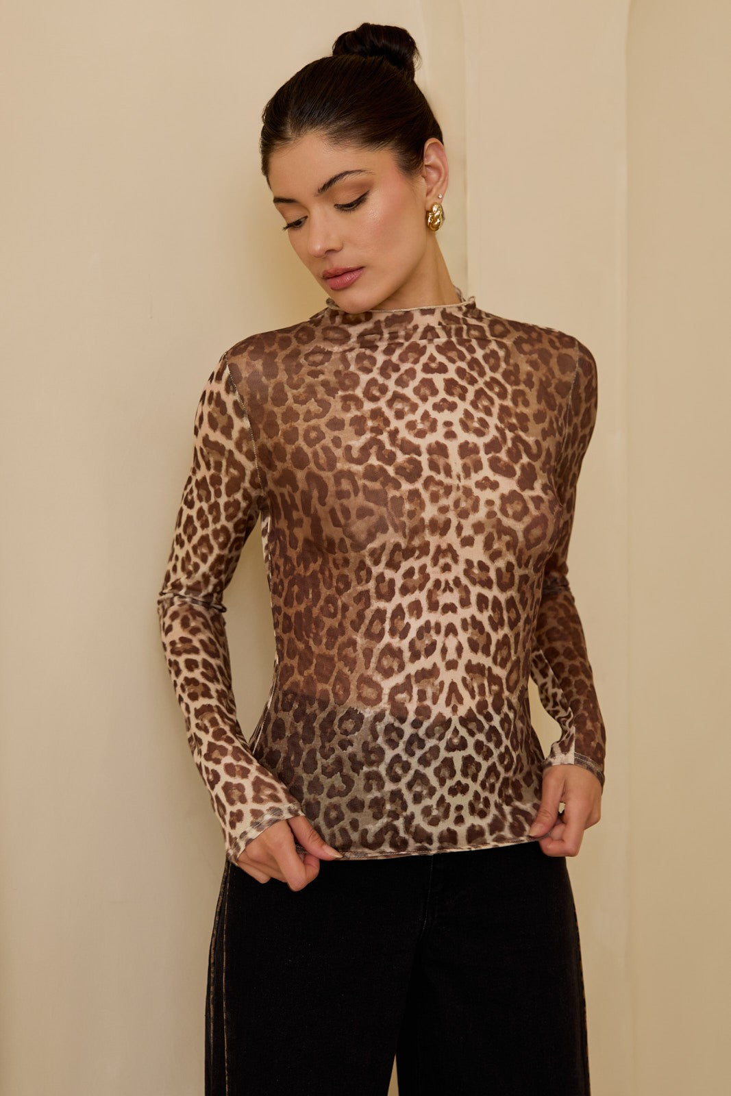 2471 ANIMAL PRINT MESH TOP