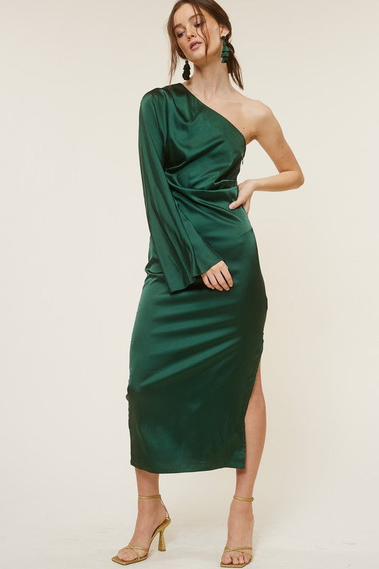 1773 ONE SHOULDER MIDI DRESS