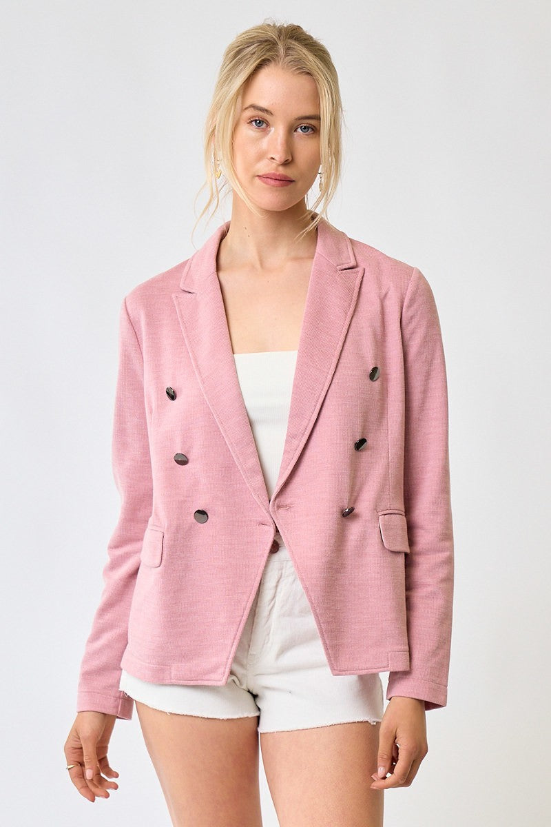 60026 DOUBLE BREAST KNIT BLAZER