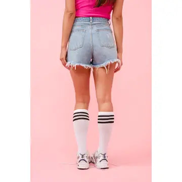 3164 DESTROYED DENIM SHORTS