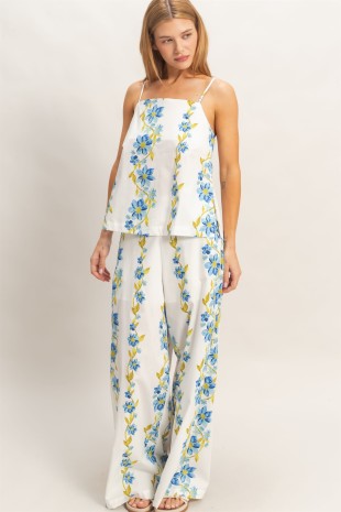 3090 FLORAL TOP AND PANT SET