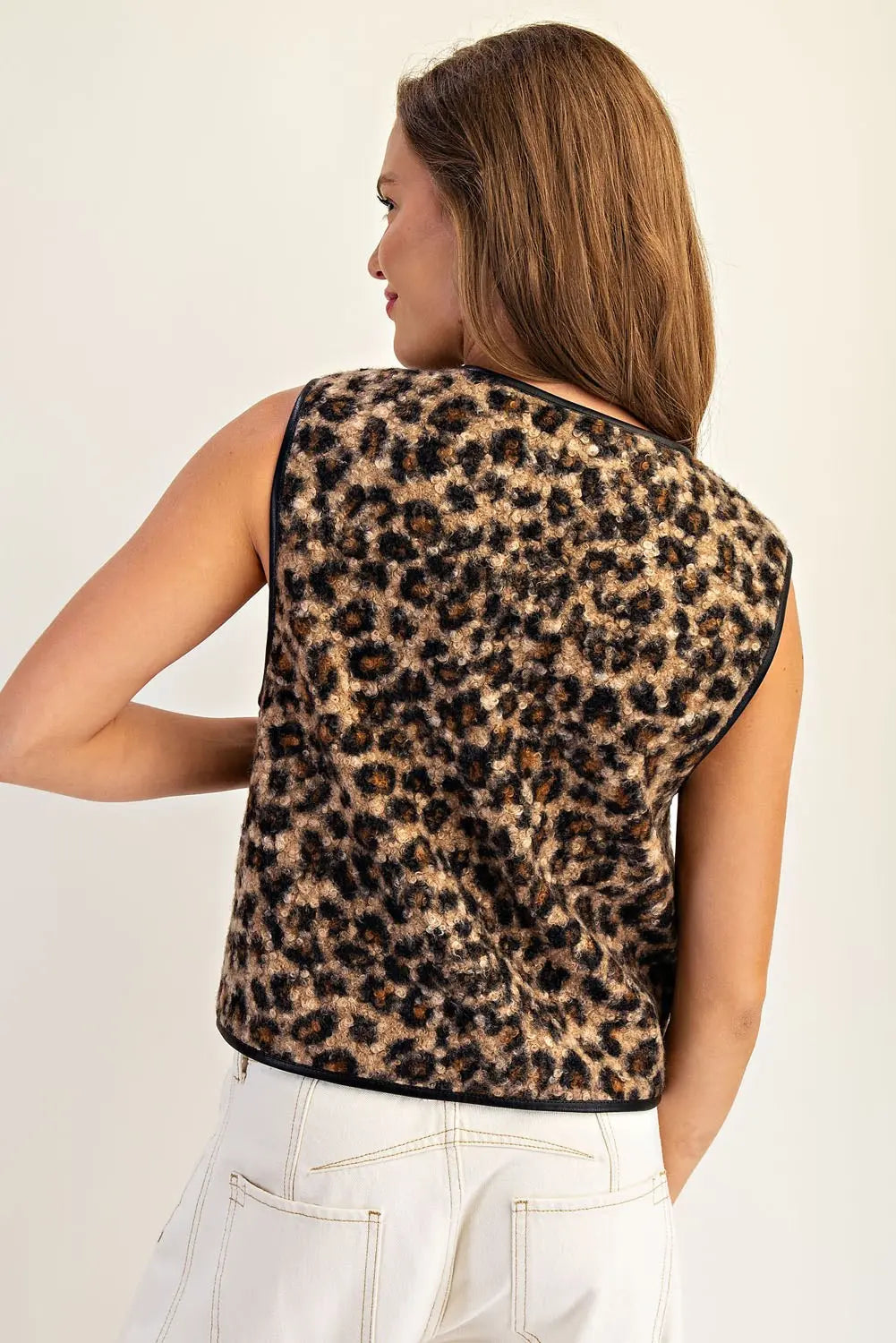 3330 FUZZY LEOPARD VEST