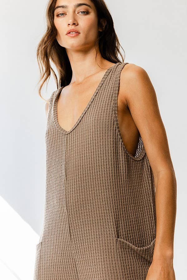 2381 OVERSIZE WAFFLE JUMPSUIT