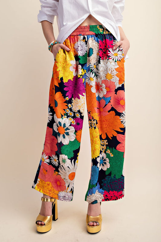 2257  VIBRANT FLORAL PANTS