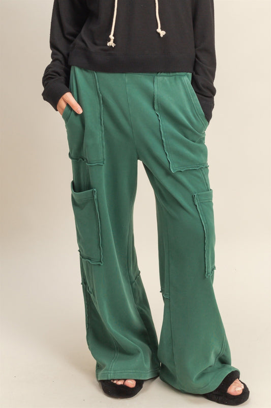 2701 MINERAL WASH OVERSIZED CARGO SWEATPANTS