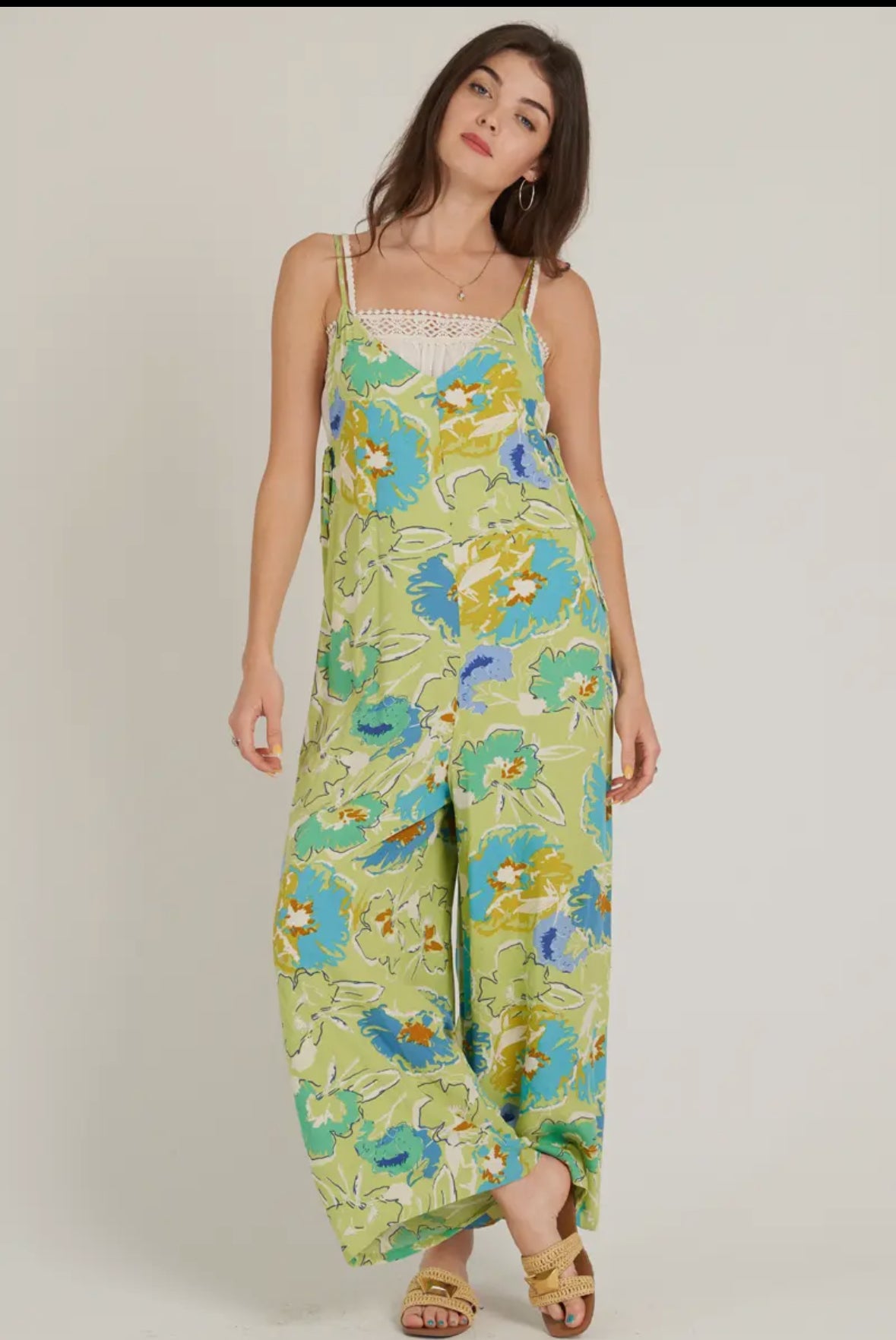 2358 FLORAL WIDE LEG JUMPSUIT