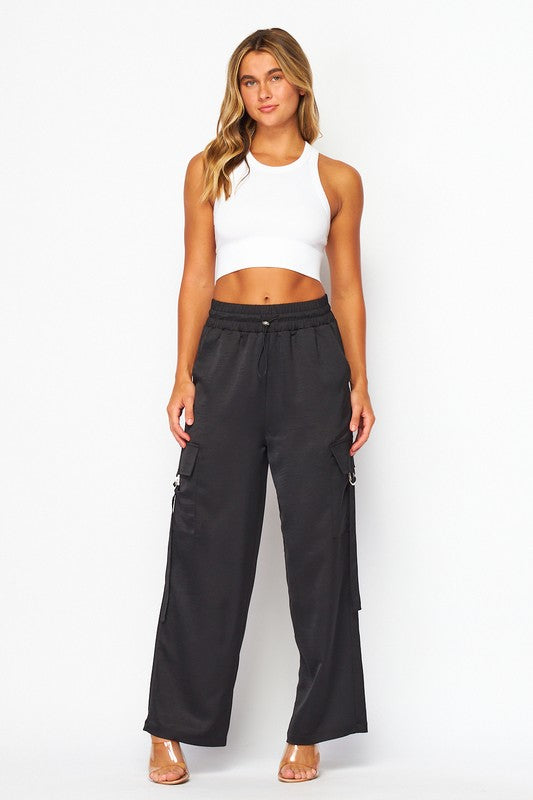 2445 SATIN CARGO PANTS