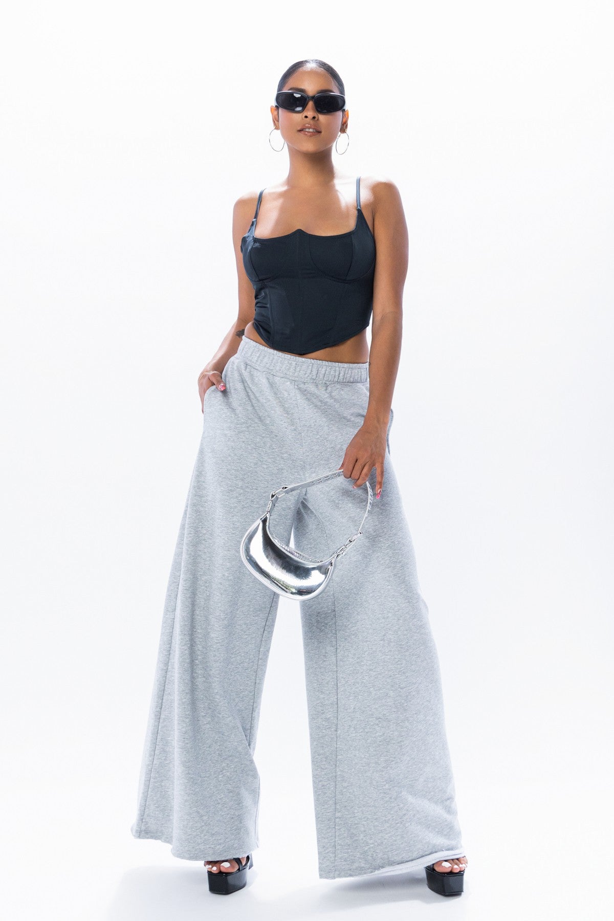 2493 FRENCH TERRY WIDE LEG SWEATPANTS