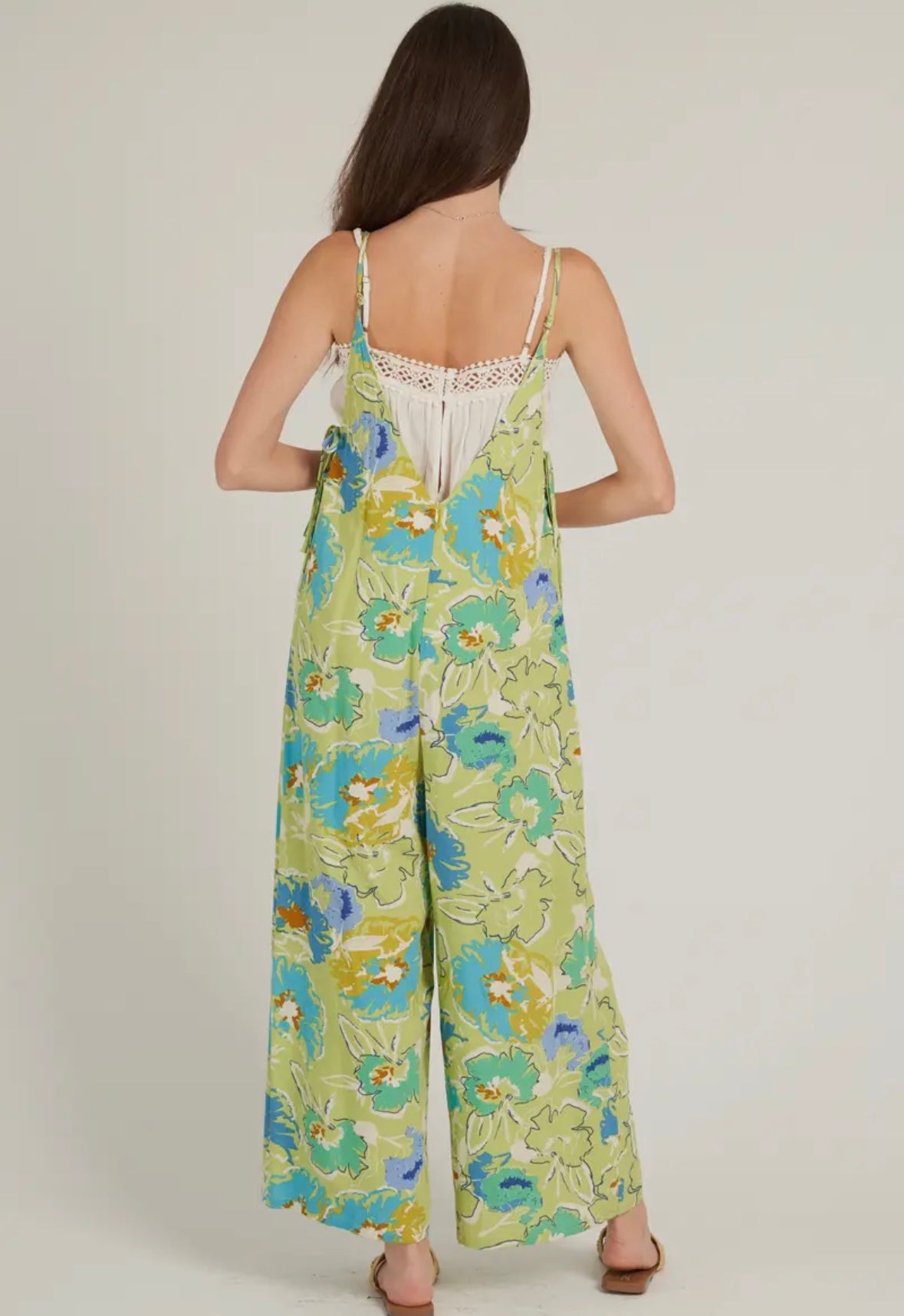 2358 FLORAL WIDE LEG JUMPSUIT